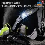 HUINA 1661 RC Excavator 1:18 Die-Cast Metal | 11CH Construction Vehicle with LED Lights - Image 6