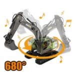 HUINA 1661 RC Excavator 1:18 Die-Cast Metal | 11CH Construction Vehicle with LED Lights - Image 2