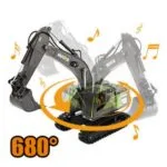 HUINA 1661 RC Excavator 1:18 Die-Cast Metal | 11CH Construction Vehicle with LED Lights - Image 2