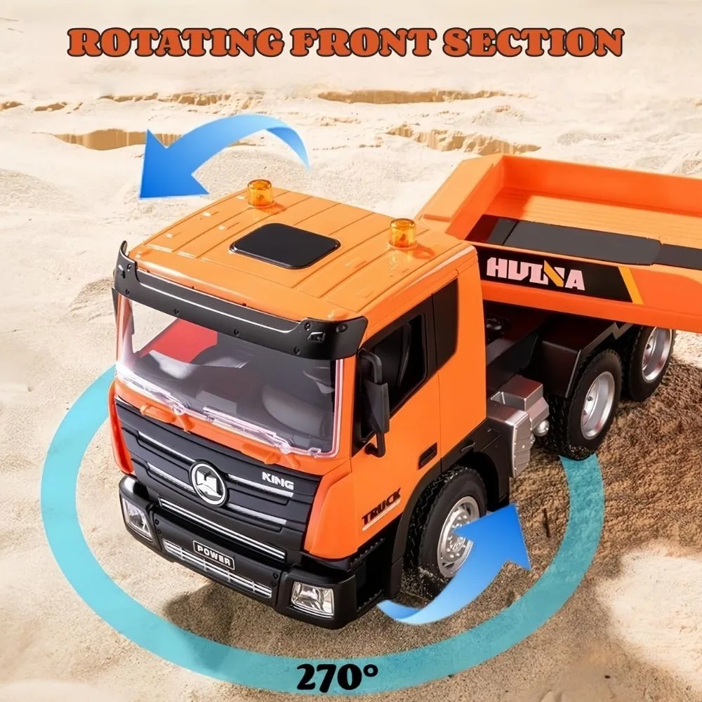 HUINA 1319 1:18 RC Tractor Truck with Excavator & Trailer | 2.4G Remote Control Construction Transport Set | Age 6+ - Image 4