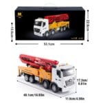 HUINA 1381 1:18 RC Concrete Pump Truck | 11CH Construction Vehicle with 120cm Pump Arm - Image 4