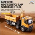 HUINA 1538 1:14 Scale 26 Channel Alloy RC Dump Truck with Grabbing Wood Crane | 2.4G Remote Construction Vehicle | Age 8+ - Image 4