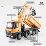 HUINA 1538 1:14 Scale 26 Channel Alloy RC Dump Truck with Grabbing Wood Crane | 2.4G Remote Construction Vehicle | Age 8+ - Image 6