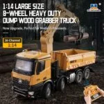 HUINA 1538 1:14 Scale 26 Channel Alloy RC Dump Truck with Grabbing Wood Crane | 2.4G Remote Construction Vehicle | Age 8+ - Image 5