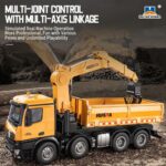 HUINA 1538 1:14 Scale 26 Channel Alloy RC Dump Truck with Grabbing Wood Crane | 2.4G Remote Construction Vehicle | Age 8+ - Image 3