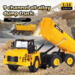 HUINA 1553 1:16 Scale 11 Channel 2.4G RC Excavator | Alloy Metal Construction Digger with Sound & Light | Age 6+ - Image 2