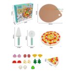 KABI Pizza Chef Junior Wooden Toy | DIY Pizza Food Slicer Set with Reusable Stickers | Pretend Play Kitchen Toy | Age 3+ - Image 9