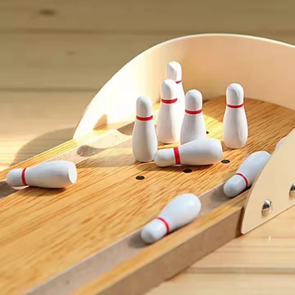 Kids Mini Wooden Bowling Game | Indoor Tabletop Bowling Toy | Age 3+ - Image 4