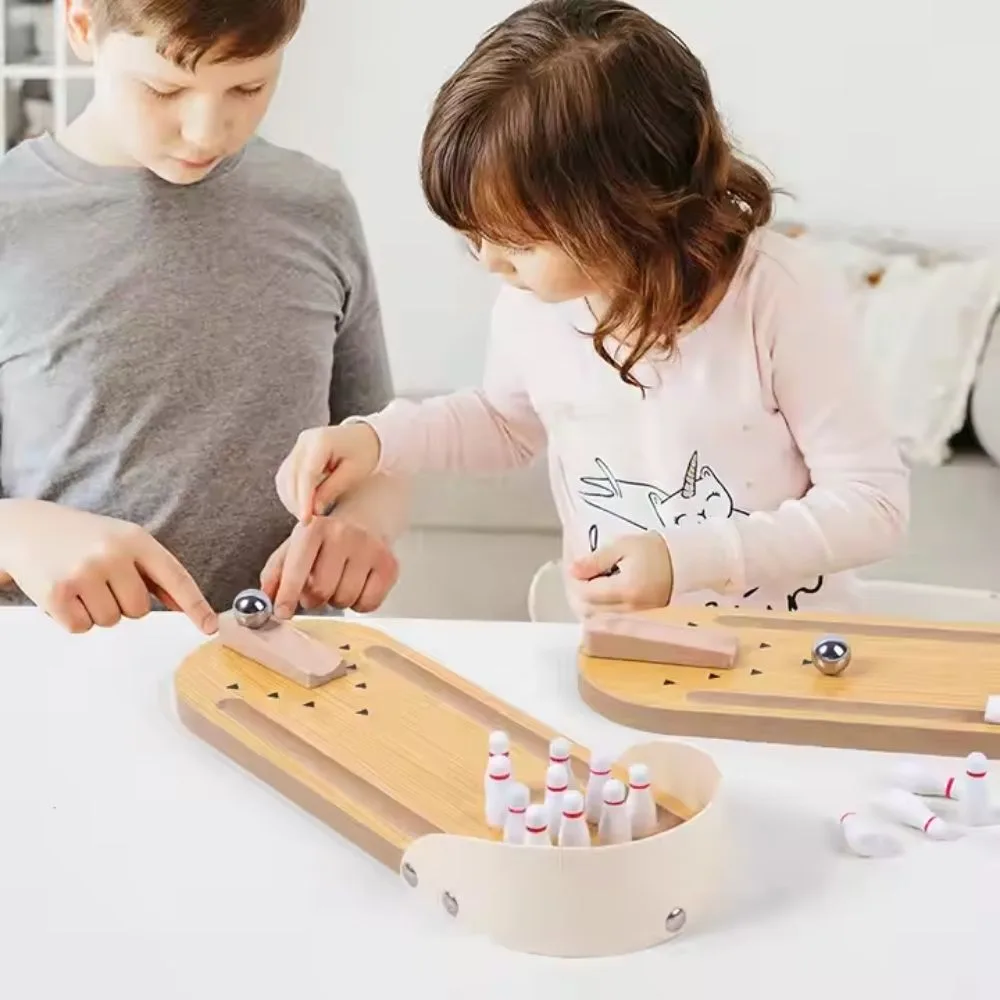 Kids Mini Wooden Bowling Game | Indoor Tabletop Bowling Toy | Age 3+ - Image 3