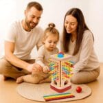 Montessori Wooden Stick Game for Kids | 32 Colourful Sticks with Dice & Wooden Box | Fine Motor Skills Toy - Image 5