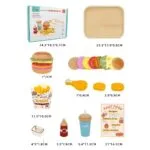 My Little Hamburger Wooden Play Set | Burger Fries Drink Role Play Toy | Age 3+ - Image 2