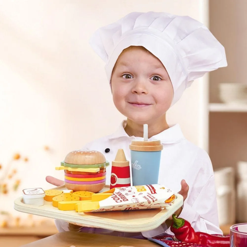 My Little Hamburger Wooden Play Set | Burger Fries Drink Role Play Toy | Age 3+ - Image 5