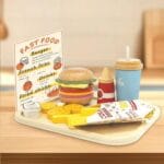 My Little Hamburger Wooden Play Set | Burger Fries Drink Role Play Toy | Age 3+ - Image 4