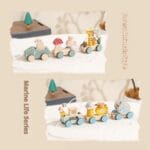 Ocean Tow Tractor Wooden Pull-Along Train Toy | Montessori Activity Wagon Set | Age 3+ - Image 3