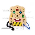 Wooden Montessori Busy Board for Kids | Sensory Switch & Button Activity Toy | Fine Motor Skills Learning Board | Age 2–4 Years - Image 6