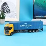 Alloy Container Truck Model 1:50 Scale | Die-Cast Cabin with Detachable Trailer | Electronic Sound Truck Toy | Age 3+ - Image 8