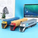 Alloy Container Truck Model 1:50 Scale | Die-Cast Cabin with Detachable Trailer | Electronic Sound Truck Toy | Age 3+ - Image 5