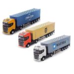 Alloy Container Truck Model 1:50 Scale | Die-Cast Cabin with Detachable Trailer | Electronic Sound Truck Toy | Age 3+ - Image 2