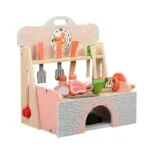 Wooden Pretend Barbecue Grill Playset | Montessori BBQ Kitchen Role Play Toy with Food & Utensils | Age 3+ | Indoor Play - Image 5