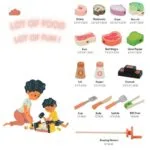Wooden Pretend Barbecue Grill Playset | Montessori BBQ Kitchen Role Play Toy with Food & Utensils | Age 3+ | Indoor Play - Image 4