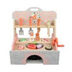 Wooden Pretend Barbecue Grill Playset | Montessori BBQ Kitchen Role Play Toy with Food & Utensils | Age 3+ | Indoor Play - Image 3