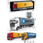Alloy Container Truck Model 1:50 Scale | Die-Cast Cabin with Detachable Trailer | Electronic Sound Truck Toy | Age 3+ - Image 9