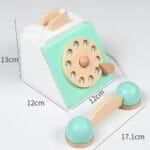 Wooden Retro Turntable Telephone Toy | Pretend Play Vintage Phone | Early Education Role Play Toy | Age 3+ | Indoor Learning - Image 3