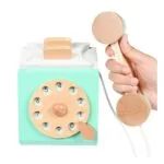 Wooden Retro Turntable Telephone Toy | Pretend Play Vintage Phone | Early Education Role Play Toy | Age 3+ | Indoor Learning - Image 6