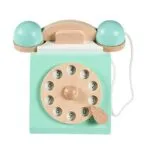 Wooden Retro Turntable Telephone Toy | Pretend Play Vintage Phone | Early Education Role Play Toy | Age 3+ | Indoor Learning - Image 5