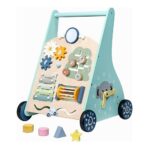 Wooden Baby Push Walker with Activity Center | Sit-to-Stand Montessori Learning Walker | Sensory & Shape Sorting Toy | 9+ Months - Image 3