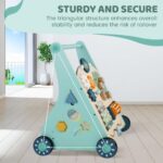 Wooden Baby Push Walker with Activity Center | Sit-to-Stand Montessori Learning Walker | Sensory & Shape Sorting Toy | 9+ Months - Image 10