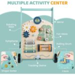 Wooden Baby Push Walker with Activity Center | Sit-to-Stand Montessori Learning Walker | Sensory & Shape Sorting Toy | 9+ Months - Image 11