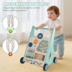 Wooden Baby Push Walker with Activity Center | Sit-to-Stand Montessori Learning Walker | Sensory & Shape Sorting Toy | 9+ Months - Image 12