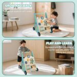 Wooden Baby Push Walker with Activity Center | Sit-to-Stand Montessori Learning Walker | Sensory & Shape Sorting Toy | 9+ Months - Image 8