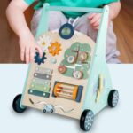 Wooden Baby Push Walker with Activity Center | Sit-to-Stand Montessori Learning Walker | Sensory & Shape Sorting Toy | 9+ Months - Image 7