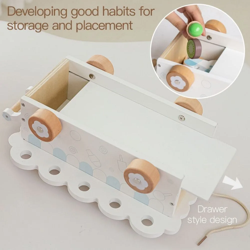 Wooden Ice Cream Cart Playset for Kids | Pretend Play Push Cart with Popsicles, Lollipops & Cones | Montessori Role Play Toy | Age 3+ - Image 3