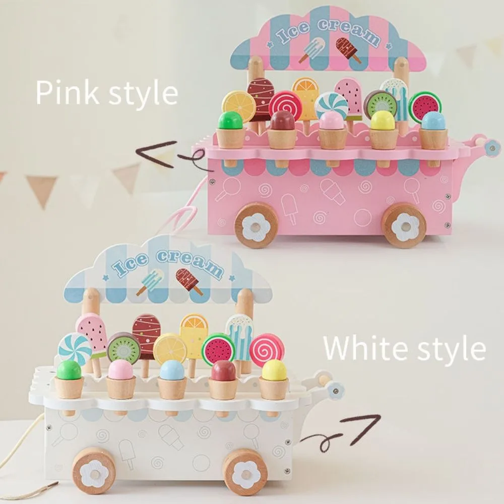 Wooden Ice Cream Cart Playset for Kids | Pretend Play Push Cart with Popsicles, Lollipops & Cones | Montessori Role Play Toy | Age 3+ - Image 8