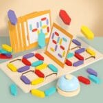 Wooden Pattern Battle Game | 2 Player Speed Matching Board Game with Bell | Brain Development Toy | Age 5+ | Indoor Play - Image 3