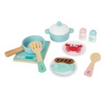 KABI Blue Cookware 16 Pcs Wooden Kitchen Playset with Induction Cooktop | Shopbefikar India