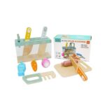 KABI Wooden Knife Playset with Cutting Board & Vegetables 3+ | Pretend Play Kitchen Toy | Shopbefikar India