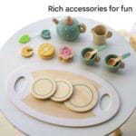 KABI Afternoon Tea Set Wooden Pretend Play Toy | Tea Party Role Play Set | Montessori Kitchen Toy | Age 3+ | Indoor Play - Image 8