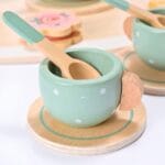 KABI Afternoon Tea Set Wooden Pretend Play Toy | Tea Party Role Play Set | Montessori Kitchen Toy | Age 3+ | Indoor Play - Image 2
