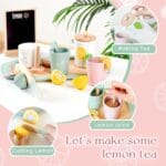KABI Wooden Lemon Tea Set Pretend Play Toy | Tea Party Role Play Kitchen Set | Montessori Wooden Toy | Age 3+ | Indoor Play - Image 4
