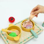KABI My Little Kitchen Set Wooden Toy | Pretend Play Cooking Set | Montessori Role Play Kitchen | Age 3+ | Indoor Play - Image 8