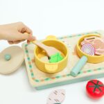 KABI My Little Kitchen Set Wooden Toy | Pretend Play Cooking Set | Montessori Role Play Kitchen | Age 3+ | Indoor Play - Image 7