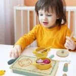 KABI My Little Kitchen Set Wooden Toy | Pretend Play Cooking Set | Montessori Role Play Kitchen | Age 3+ | Indoor Play - Image 5