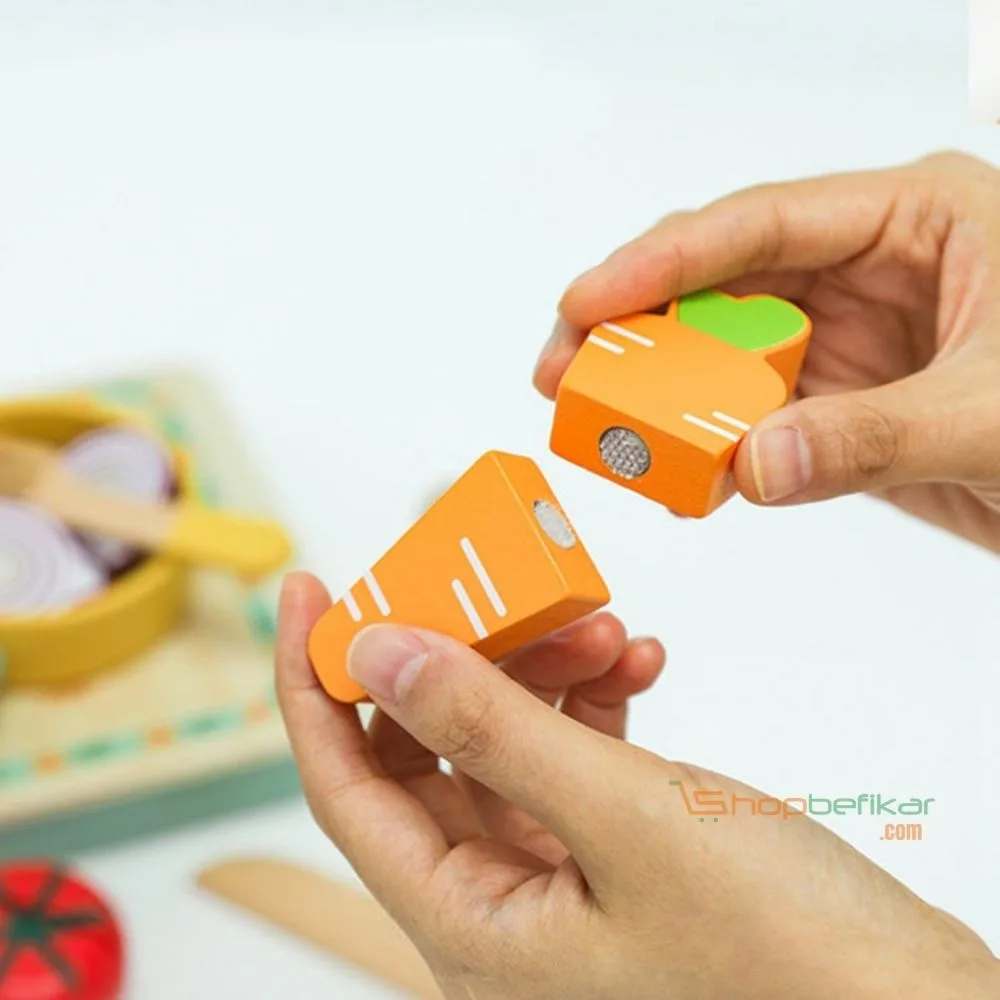 KABI My Little Kitchen Set Wooden Toy | Pretend Play Cooking Set | Montessori Role Play Kitchen | Age 3+ | Indoor Play - Image 4