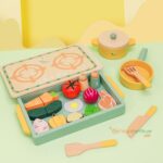 KABI My Little Kitchen Set Wooden Toy | Pretend Play Cooking Set | Montessori Role Play Kitchen | Age 3+ | Indoor Play - Image 3