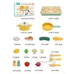 KABI My Little Kitchen Set Wooden Toy | Pretend Play Cooking Set | Montessori Role Play Kitchen | Age 3+ | Indoor Play - Image 2