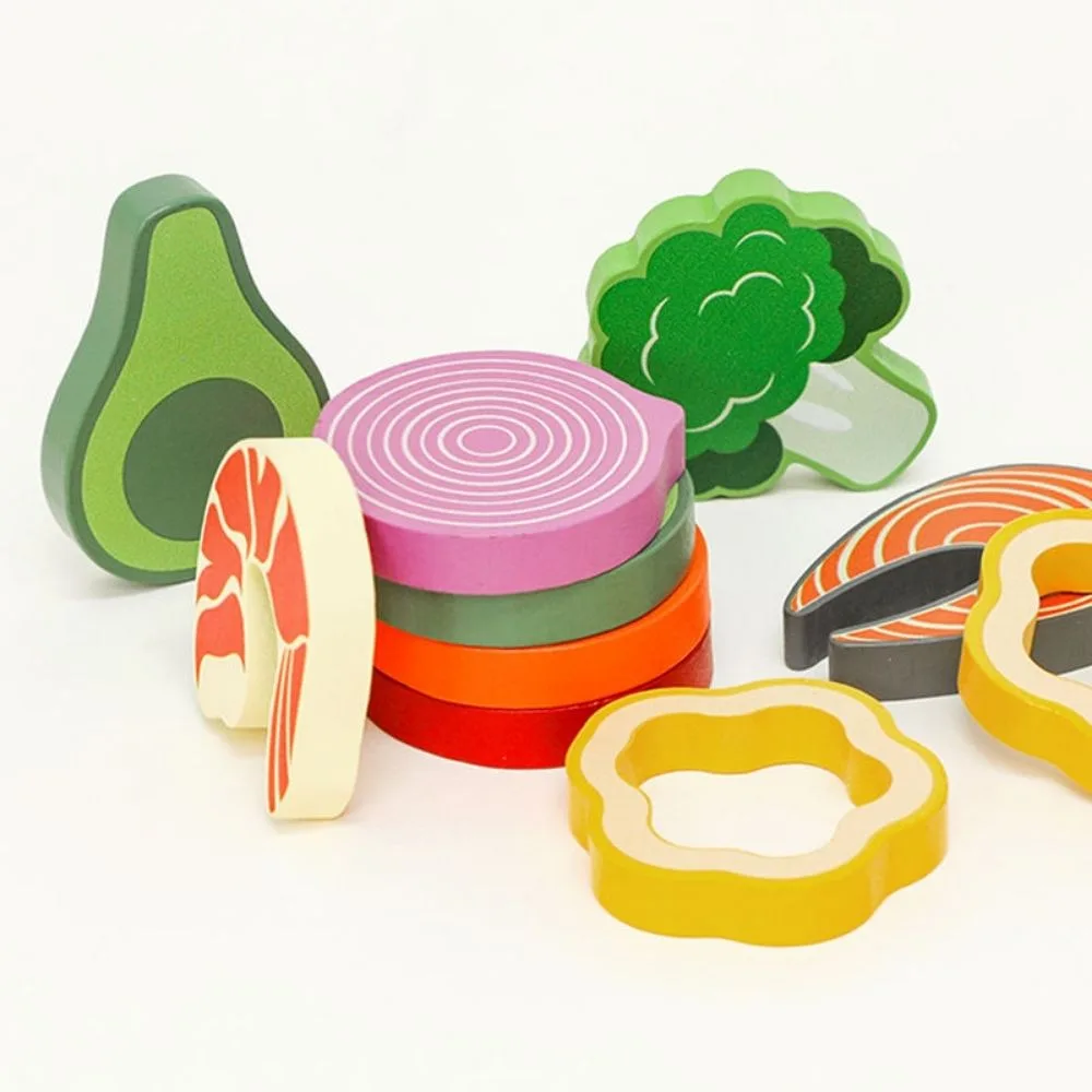 KABI My Favourite Salad Wooden Pretend Play Toy | Salad Bowl Set for Kids | Montessori Role Play Food | Age 3+ | Indoor Play - Image 4